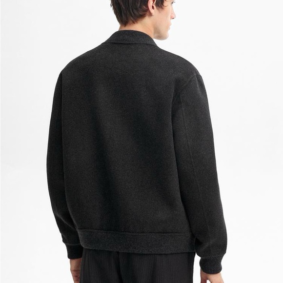 🔥NWT ZARA🔥 Navy Blue 100% Wool Zip-up Jacket - Picture 6 of 10